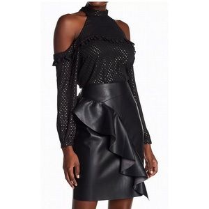 Supply & Demand Black with stars Cold-Shoulder Top